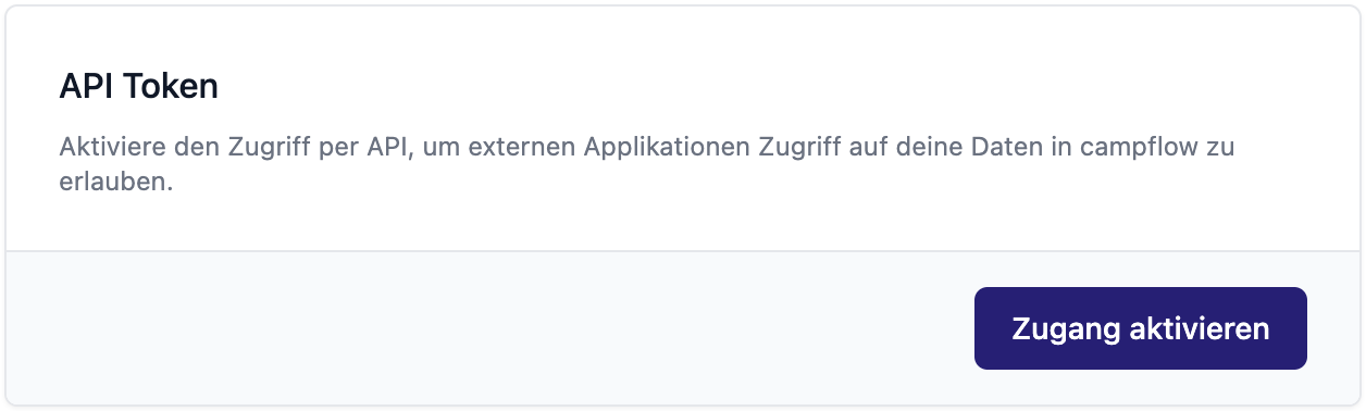 API in campflow aktivieren
